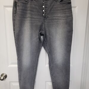 Old Navy Gray High Rise OG Straight Jeans